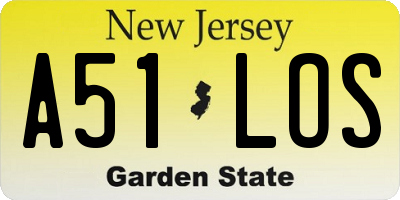 NJ license plate A51LOS
