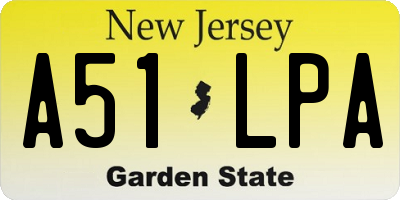 NJ license plate A51LPA