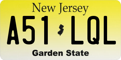 NJ license plate A51LQL