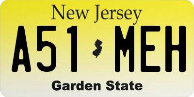 NJ license plate A51MEH