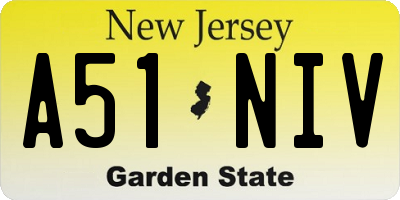 NJ license plate A51NIV