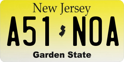 NJ license plate A51NOA