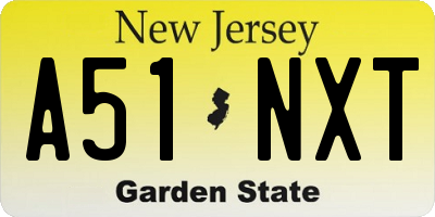 NJ license plate A51NXT