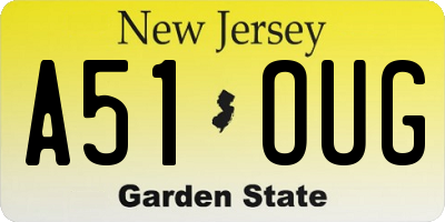 NJ license plate A51OUG