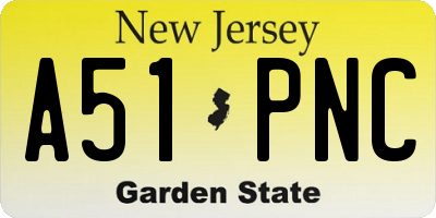 NJ license plate A51PNC