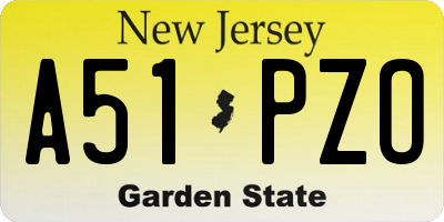 NJ license plate A51PZO