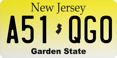 NJ license plate A51QGO