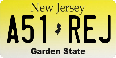 NJ license plate A51REJ