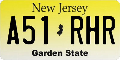 NJ license plate A51RHR