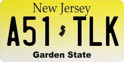 NJ license plate A51TLK