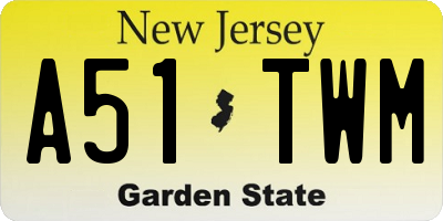 NJ license plate A51TWM