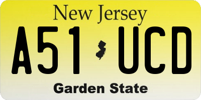 NJ license plate A51UCD