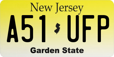 NJ license plate A51UFP