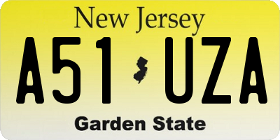 NJ license plate A51UZA
