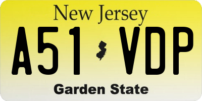 NJ license plate A51VDP