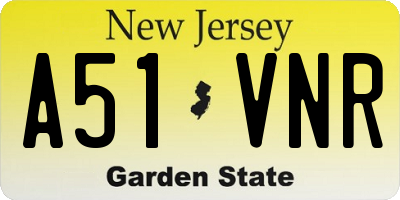 NJ license plate A51VNR