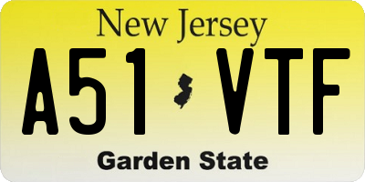 NJ license plate A51VTF