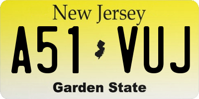 NJ license plate A51VUJ