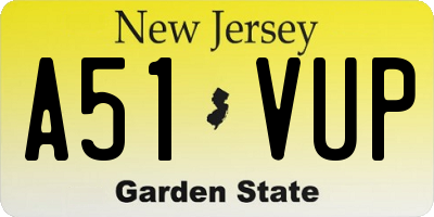 NJ license plate A51VUP