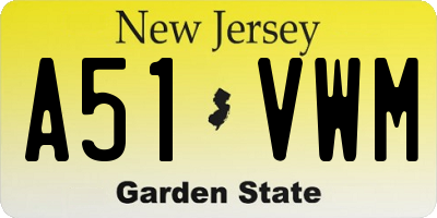NJ license plate A51VWM