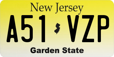 NJ license plate A51VZP