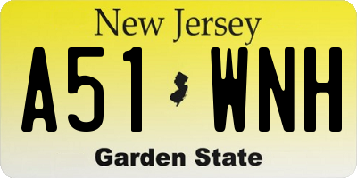NJ license plate A51WNH