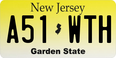 NJ license plate A51WTH