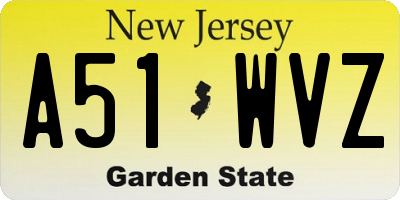 NJ license plate A51WVZ