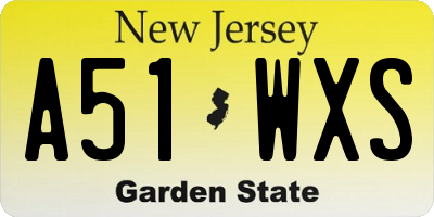 NJ license plate A51WXS