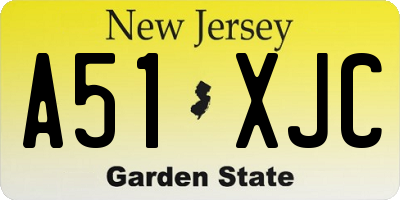 NJ license plate A51XJC