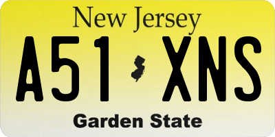 NJ license plate A51XNS