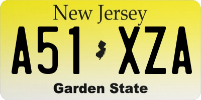 NJ license plate A51XZA
