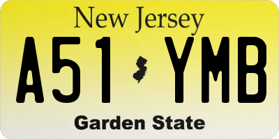 NJ license plate A51YMB