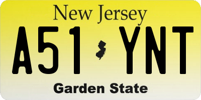 NJ license plate A51YNT