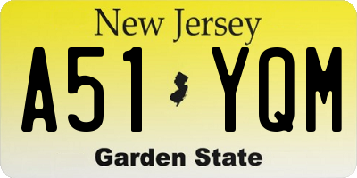 NJ license plate A51YQM