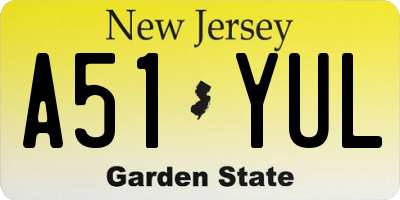 NJ license plate A51YUL