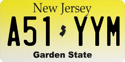 NJ license plate A51YYM