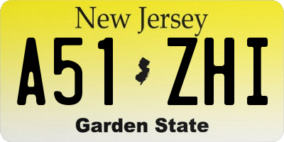 NJ license plate A51ZHI