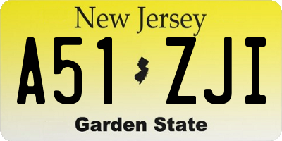 NJ license plate A51ZJI
