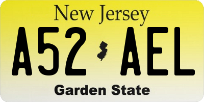 NJ license plate A52AEL