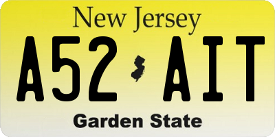 NJ license plate A52AIT