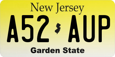 NJ license plate A52AUP