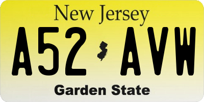 NJ license plate A52AVW