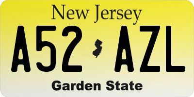 NJ license plate A52AZL