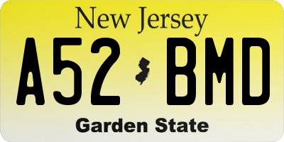 NJ license plate A52BMD