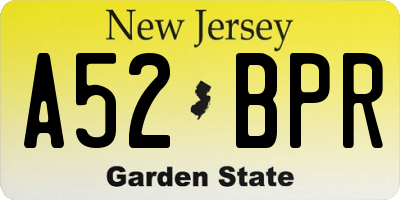 NJ license plate A52BPR