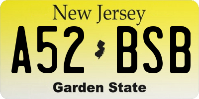 NJ license plate A52BSB