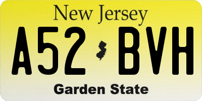 NJ license plate A52BVH