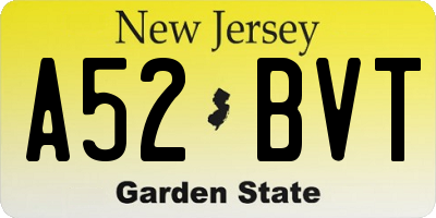 NJ license plate A52BVT