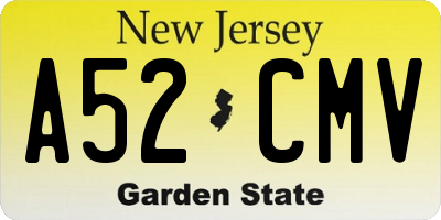 NJ license plate A52CMV